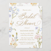Floral Romantic Bridal Shower Invitation Kaart (Voorkant / Achterkant)