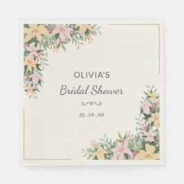 Floral Romantic Bridal Shower Napkin Servet