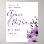  Floral Romantic Cute welkom op ons huwelijk Poster (Voorkant)