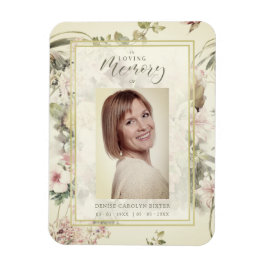 Floral  Romantic Memorial Funeral Magneet