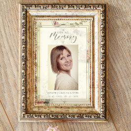 Floral Romantic Memorial Funeral Poster