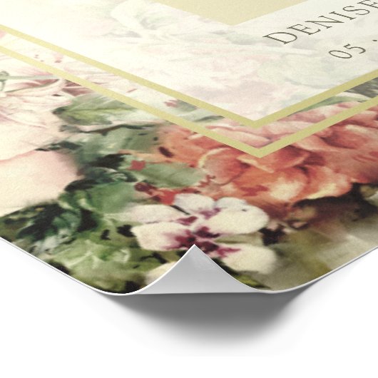 Floral  Romantic Memorial Funeral Poster (Hoek)