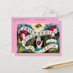 Floral Romantic Valentijn Love Friendship Masonic Briefkaart