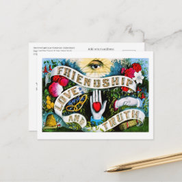 Floral Romantic Valentijn Love Friendship Masonic Briefkaart