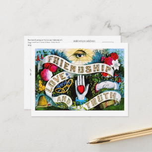 Floral Romantic Valentijn Love Friendship Masonic Briefkaart