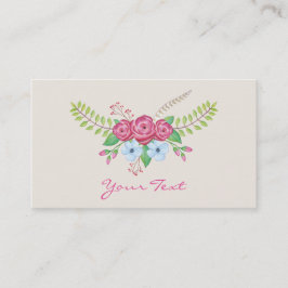 Floral Romantic Waterverf Flowers Visitekaartje