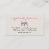 Floral Romantic Waterverf Flowers Visitekaartje (Achterkant)