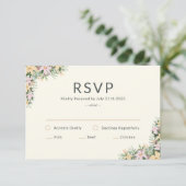Floral romantic wedding RSVP Card (Staand voorkant)