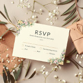 Floral romantic wedding RSVP Card Kaartje
