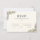 Floral romantic wedding RSVP Card Kaartje (Voorkant)