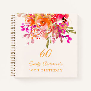 Floral Romantisch 60e Verjaardag Gastenboek Notitieboek