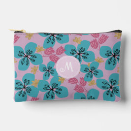 Floral romantisch monogram roze gesneden naaizak etui