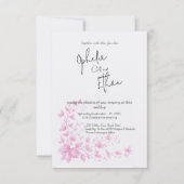 Floral Romantische bruiloft Uitnodiging (Voorkant)