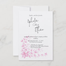  Floral Romantische bruiloft Uitnodiging