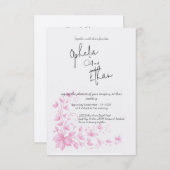  Floral Romantische bruiloft Uitnodiging (Voorkant / Achterkant)
