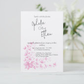  Floral Romantische bruiloft Uitnodiging (Staand voorkant)