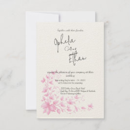 Floral Romantische bruiloft Uitnodiging