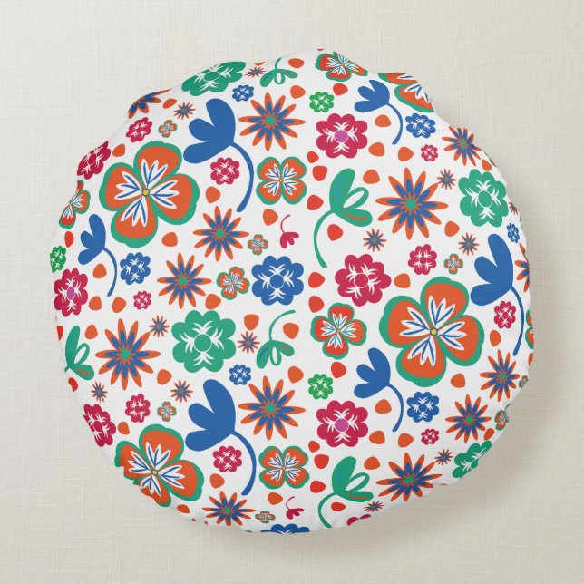 Floral Rond Kussen (Achterkant)