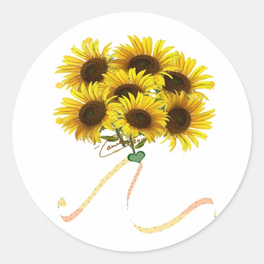 Floral Ronde Sticker (Voorkant)