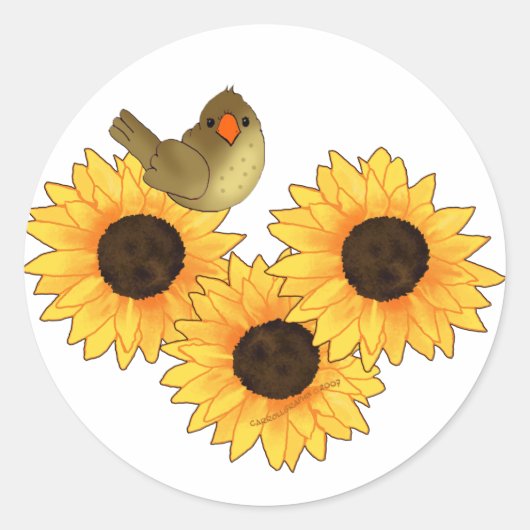 Floral Ronde Sticker (Voorkant)