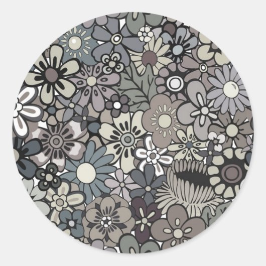  Floral Ronde Sticker (Voorkant)