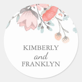 Floral  ronde sticker
