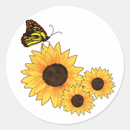 Floral Ronde Sticker (Voorkant)