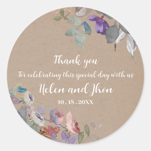 Floral Ronde Sticker (Voorkant)