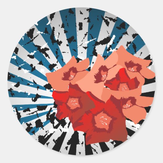 Floral Ronde Sticker (Voorkant)