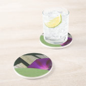 Floral-ronde Zandsteen Onderzetter (Zijkant)