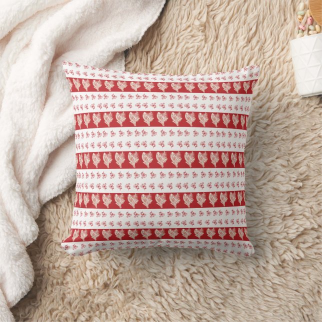 Floral, rood en wit kussen (Deken)