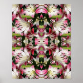 Floral, rood en wit poster (Voorkant)