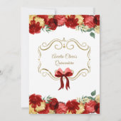 Floral rood goud prinses XV quinceañera verjaardag Kaart (Achterkant)