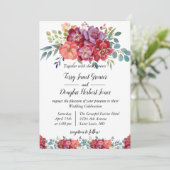 Floral. Rood sinaasappel en stoffige roos QR-code Kaart (Staand voorkant)