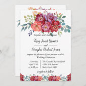 Floral. Rood sinaasappel en stoffige roos QR-code Kaart (Voorkant / Achterkant)