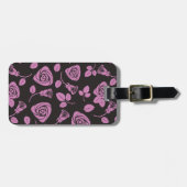 Floral Roos Achtergrond Bagagelabel (Voorkant horizontaal)
