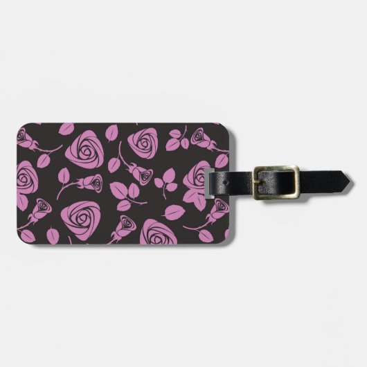 Floral Roos Achtergrond Bagagelabel (Voorkant horizontaal)