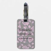 Floral Roos Achtergrond Bagagelabel (Achterkant verticaal)