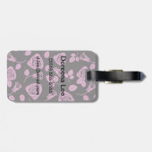 Floral Roos Achtergrond Bagagelabel (Achterkant horizontaal)