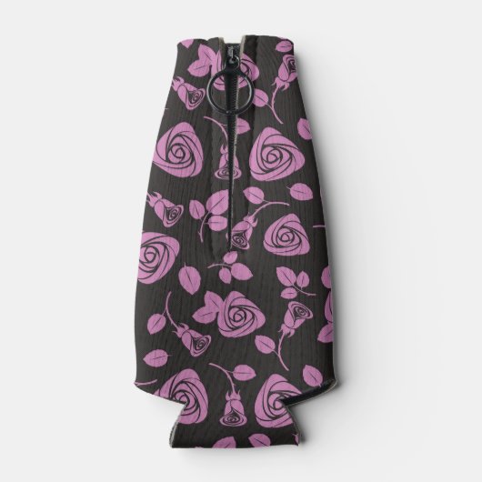 Floral Roos Achtergrond Flesjeskoeler (Achterkant)