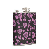 Floral Roos Achtergrond Heupfles (Rechts)