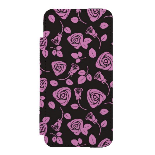 Floral Roos Achtergrond Incipio iPhone Portemonnee Hoesje (Voorkant Agenda)