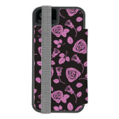Floral Roos Achtergrond Incipio iPhone Portemonnee Hoesje (Agenda Achterkant)