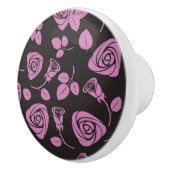 Floral Roos Achtergrond Keramische Knop (Rechts)