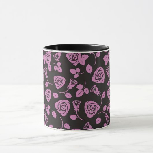 Floral Roos Achtergrond Mok (Midden)