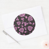 Floral Roos Achtergrond Ronde Sticker (Envelop)