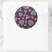 Floral Roos Achtergrond Ronde Sticker (Tas)