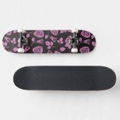 Floral Roos Achtergrond Skateboard (Horizontaal)