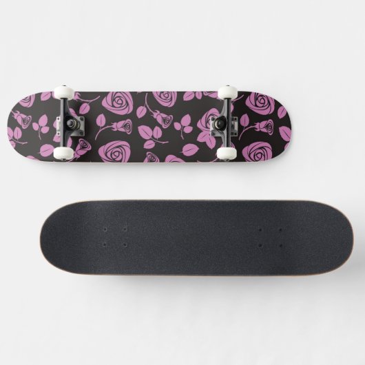 Floral Roos Achtergrond Skateboard (Horizontaal)