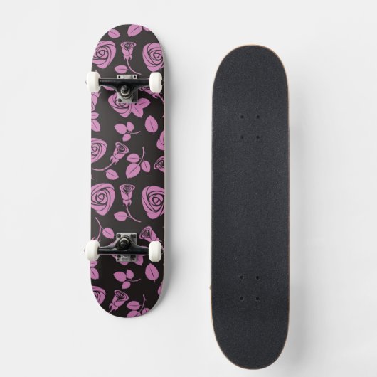 Floral Roos Achtergrond Skateboard (Voorkant)